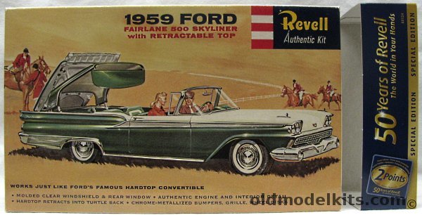 Revell 1/25 1959 Ford Fairlane 500 Skyliner Hardtop Convertible, H1227-149 plastic model kit